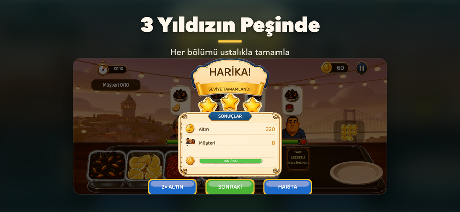 Mussel Legend — level complete
